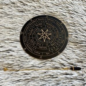 Pendulum Practice Board with Black Obsidian Pendulum